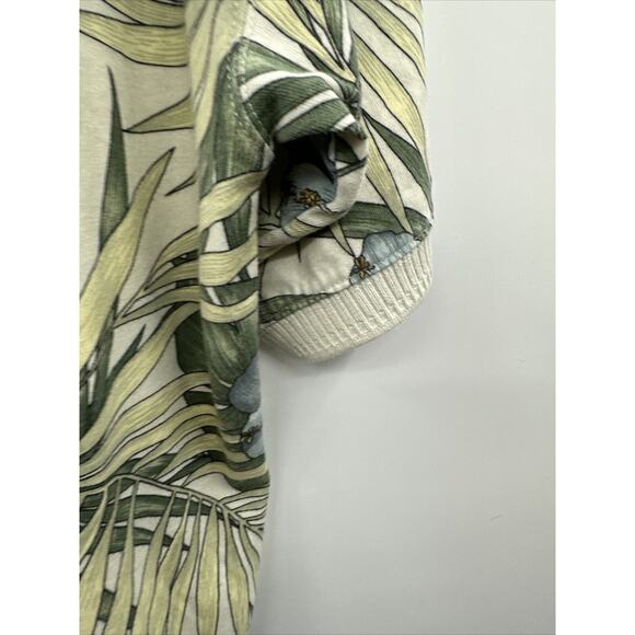 TOMMY BAHAMA Original Men's L Hawaiian Polo Blue Green Florals Seafoam Green - Picture 9 of 10